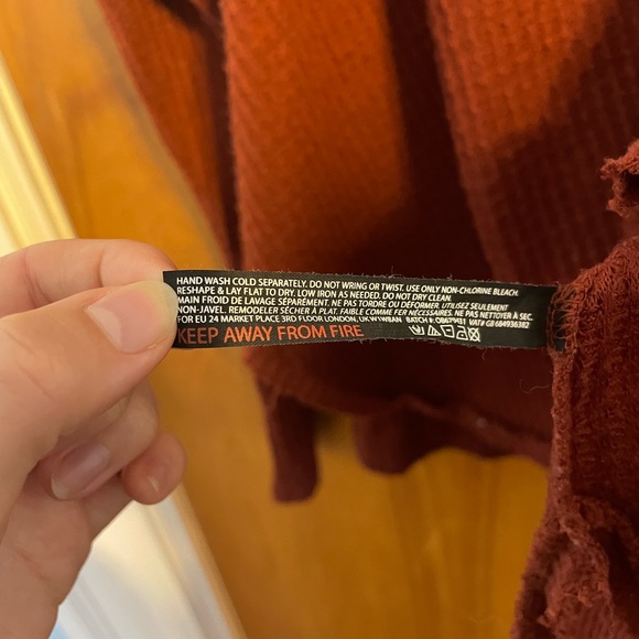 Urban outfitters Out From Under Burnt Orange Jojo ButtonDown Thermal Long Sleeve - Picture 4 of 7